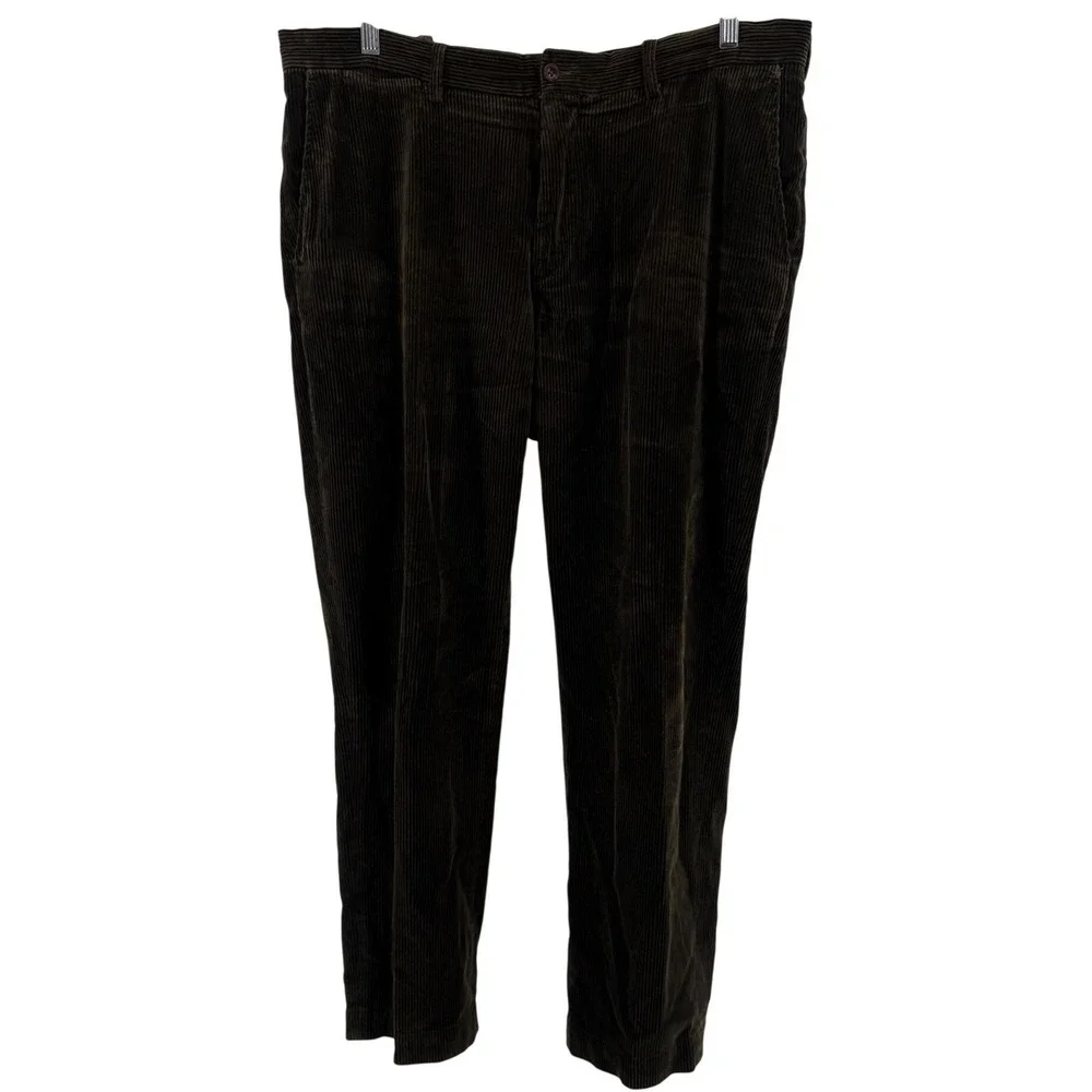 Polo Ralph Lauren Preston Pant Mens 38x32 Olive‎ Green Cotton Corduroy Trousers